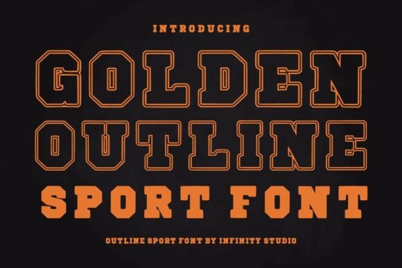 Golden Outline: The Sporty Display Font for Makers
