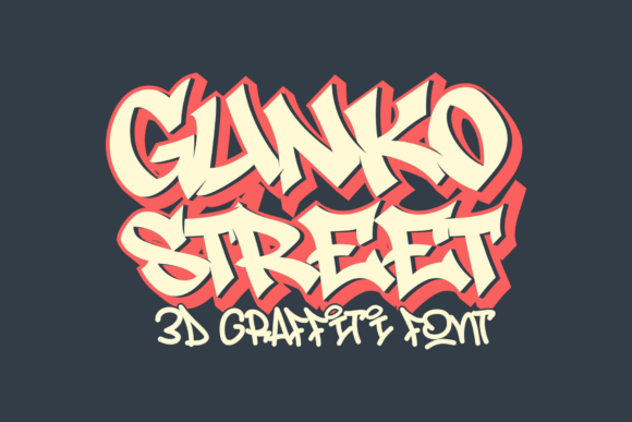 Gunkostreet Regular: The Ultimate 3D Display Font for Streetwear Campaigns